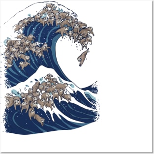 The Great Wave of Sloths Posters and Art